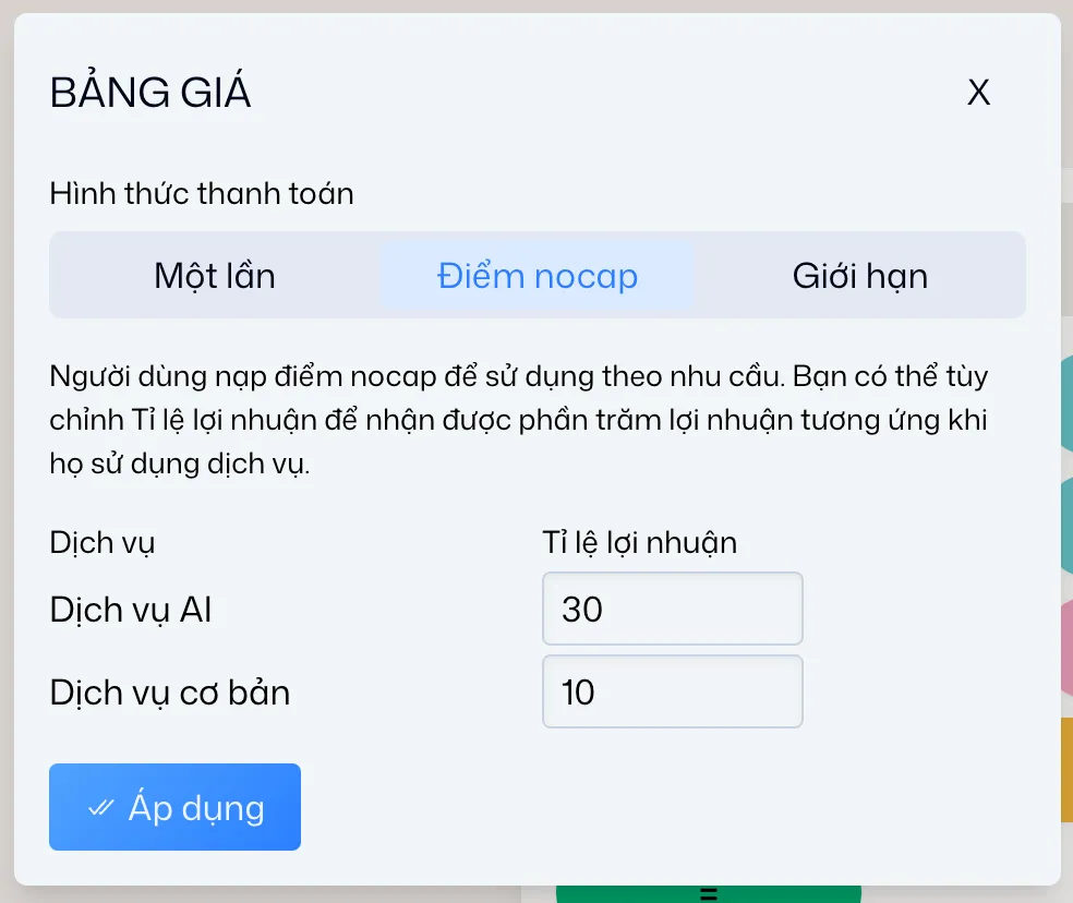 Hình thức điểm nocap